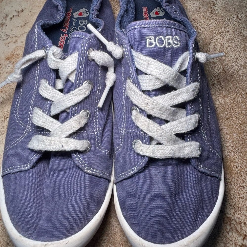 BOBS from Skechers navy Canvas Sneakers with White Accents - Picture 3 of 6